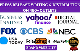 write and distribute press release to yahoo finance and google news