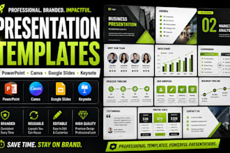design branded powerpoint templates for canva, google slides and keynotes