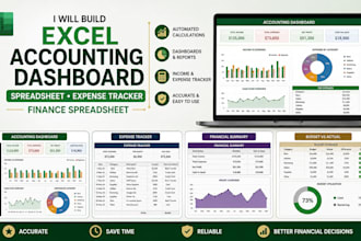 build excel accounting dashboard spreadsheet expense tracker finance spreadsheet