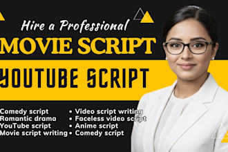 be your professional screenwriter for movie script, screenwriting, tv series