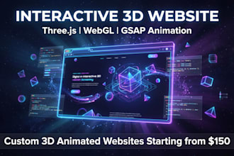 create interactive 3d website with threejs, webgl and gsap animation