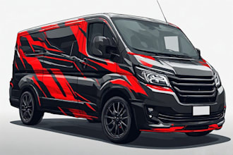 professional van wrap design, vehicle wrap design, racing car wrap, car wrap