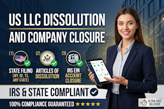 dissolve llc in wyoming, delaware, texas, articles of dissolution, close ein