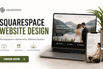 design squarespace website for photographers, restaurants, and wellness business