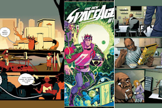 do comic book illustration, comic script, graphic novel, comic artist storyboard