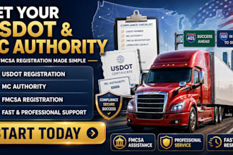 get usdot mc number fmcsa authority for your trucking company in USA