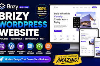 design brizy wordpress website, landing page, and brizy woocommerce store