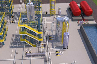 create a professional oil gas plant 3d model and refinery plant design visual