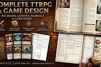 design and redesign rpg rulebook layout board game manual tabletop rpg card game