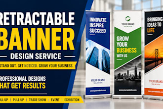 retractable banner roll up pull up banner design tradeshow signage in 24hrs
