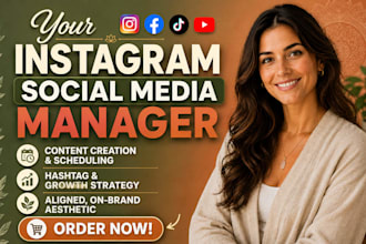 be instagram social media manager for spiritual wellness social media content