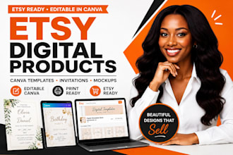 design etsy digital invitation canva templates etsy shop setup digital products