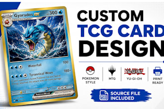 design custom tcg card, trading card, pokemon, mtg, yugioh
