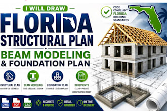 draw florida structural plan blueprints beam modeling and foundation plan