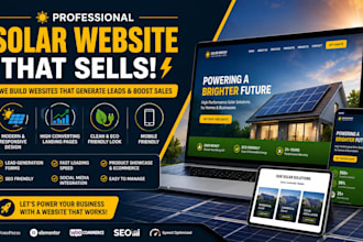 build professional solar website, solar landing page that sells your solar item