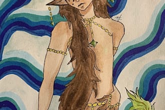 draw original characters in watercolor