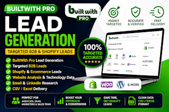 do builtwith pro lead generation, shopify leads, b2b leads and website analysis