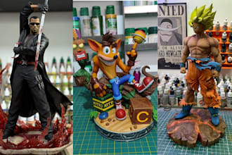 3d print and paint model action figure resin 3d statue for stl printing