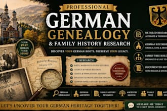 do family history, family tree and genealogy research your for german ancestry