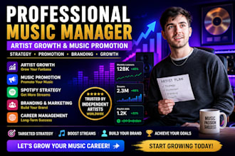 be your music manager for artist growth and music promotion
