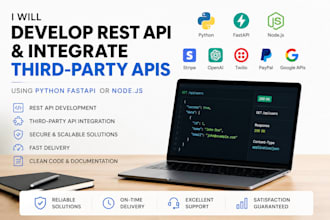 develop rest api and integrate third party apis using python, fastapi or node js
