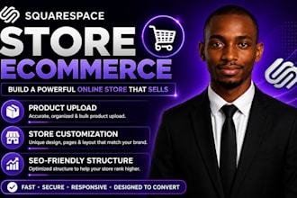 design a premium squarespace store ecommerce, squarespace design and development