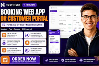 build hostinger horizons booking web app or customer portal