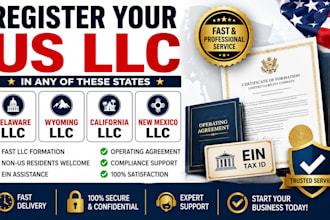 llc registration, llc formation in delaware, california, wyoming, new mexico