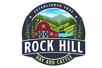 design monogram rock hill cattle logo