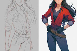 draw your character in cartoonish or marvel or anime style