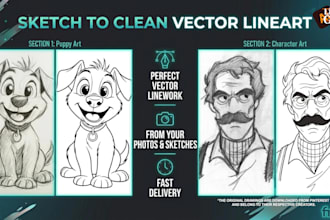 vectorize your hand drawn sketch professionally