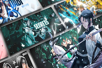 design an eye catching custom anime banner