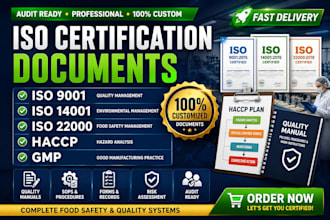 create iso 9001 14001 22000 haccp gmp food safety documents