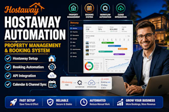 setup hostaway automation property management booking system and API