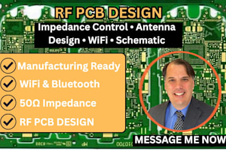 design rf pcb layout, impedance control, antenna, wifi, schematic design