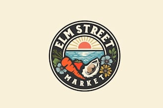 design monogram fresh street market logo