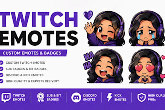 create custom twitch emotes, sub badges, discord and kick emotes