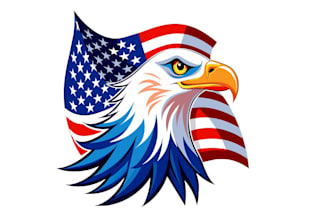 create patriotic american flag vintage retro t shirt design