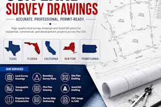 do USA land survey drawings for texas,florida, california ,new york pennsylvania