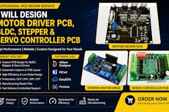 design motor driver pcb, bldc, stepper and servo controller pcb