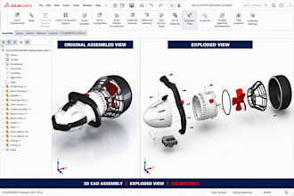 do mechanical assembly cad design exploded views bom step solidworks fusion 360