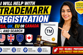 register your trademark in USA, UK, eu or canada with search