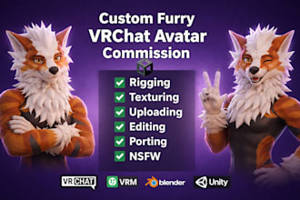 create, edit, rig, optimize and upload your custom vrchat furry avatar