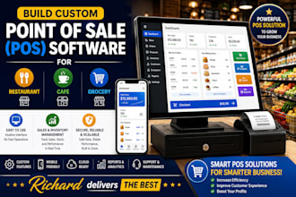build custom point of sale pos software for restaurant, cafe, grocery