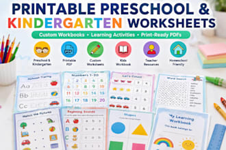 create printable preschool kindergarten worksheets workbook and activities