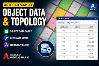 set up autocad map 3d object data tables and topology