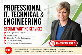 write ats resume, engineering, tech sales CV, healthcare, nursing, architecture
