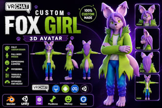 edit and custom your vrchat avatar vrc avatar furry avatar 3d furry character vr