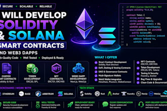 develop solidity smart contracts and solana rust programs