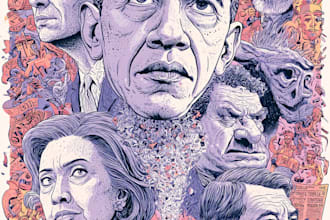 create you political funny cartoon portrait